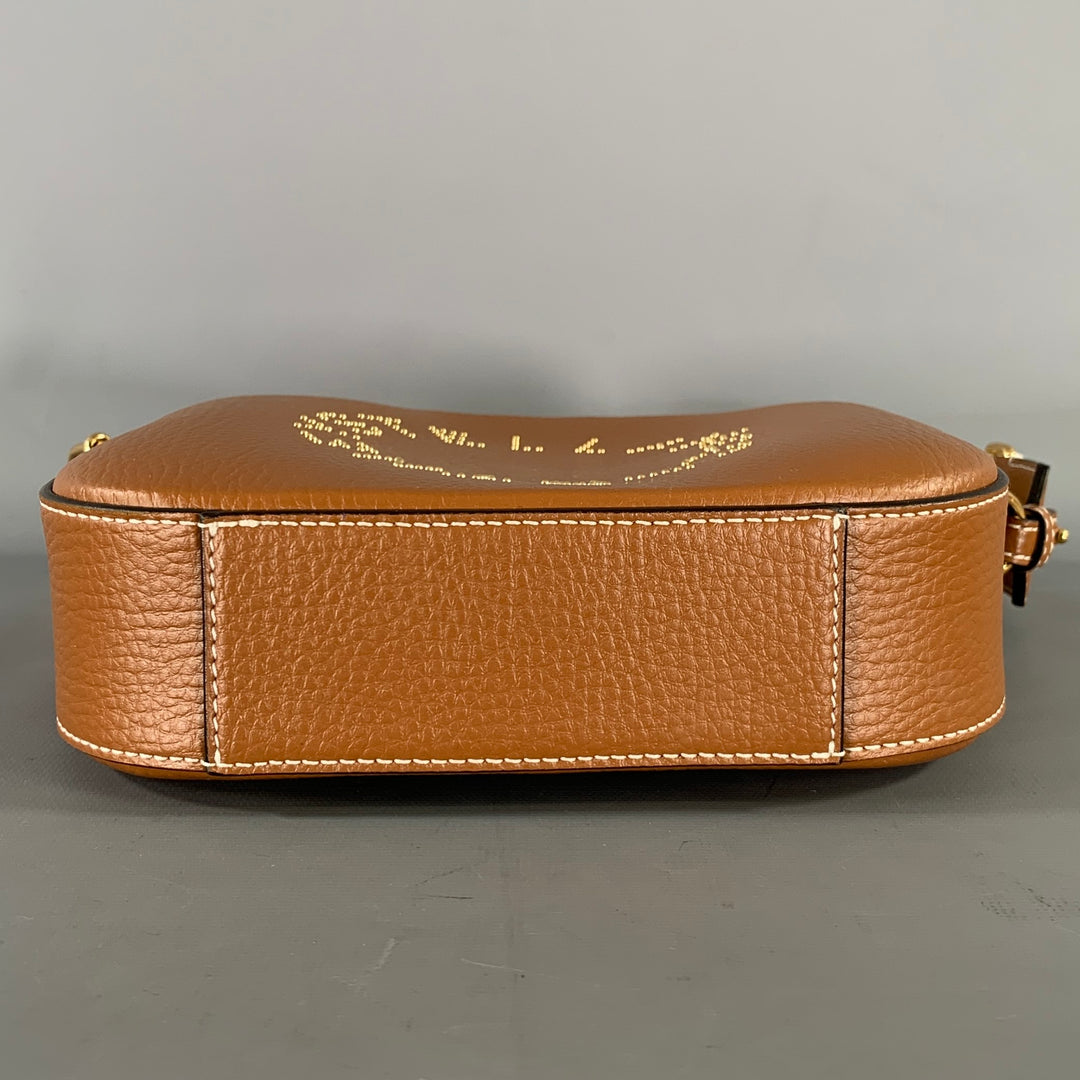 STELLA McCARTNEY Brown White Studded Faux Leather Handbag & Leather Goods