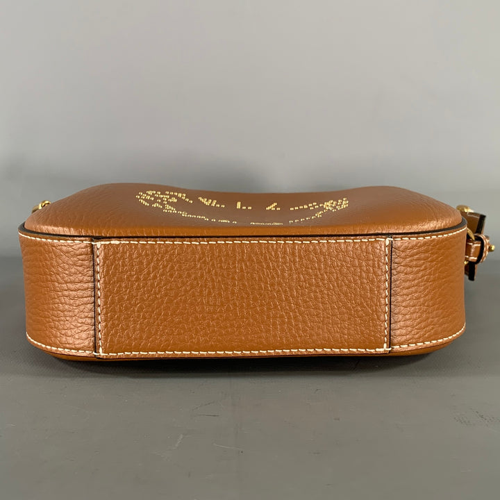 STELLA McCARTNEY Brown White Studded Faux Leather Handbag & Leather Goods
