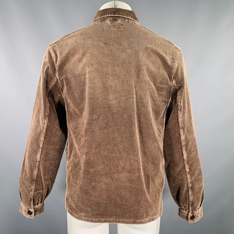 POLO by RALPH LAUREN Size M Brown Corduroy Cotton Blend Trucker Chore Jacket