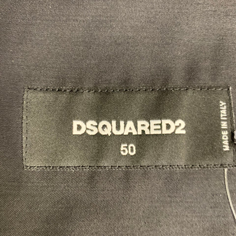 DSQUARED2 Size 40 Black Glass Beaded Wool Silk Waistcoat Vest