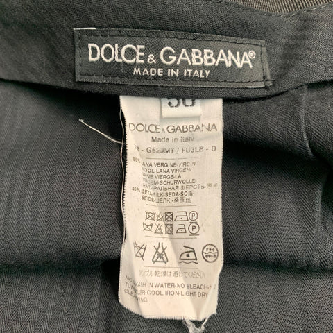 DOLCE & GABBANA Size 34 Grey Wool Silk Zip Fly Dress Pants