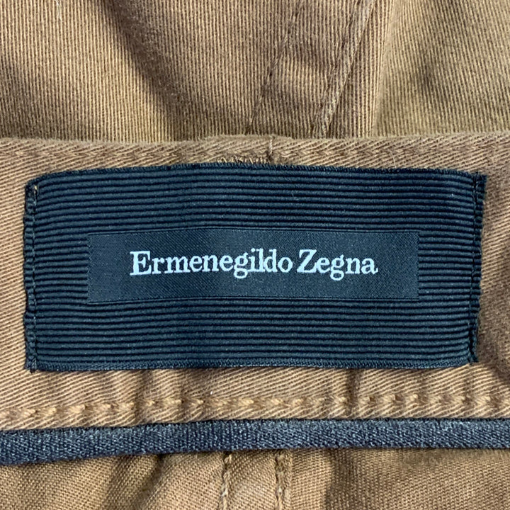 ERMENEGILDO ZEGNA Size 30 Brown Cotton Blend Jean Cut Casual Pants