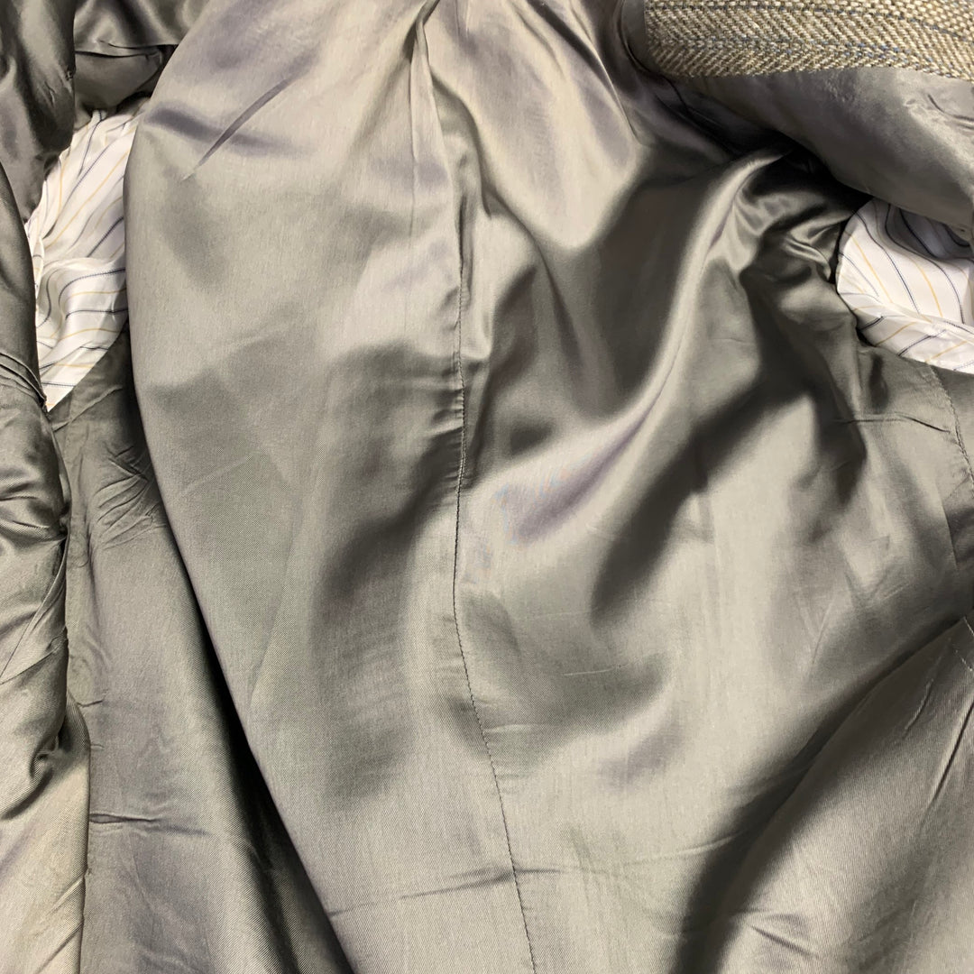 SOUTHWICK for O'CONNELL'S 42 Long Grey Blue Stripe Wool Notch Lapel Sport Coat