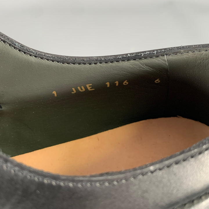 JIL SANDER Size 7 Black Leather Lace Up Shoes