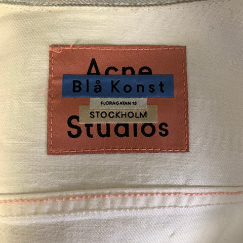 ACNE STUDIOS Size 38 Silver Metallic Cotton Trucker Jacket
