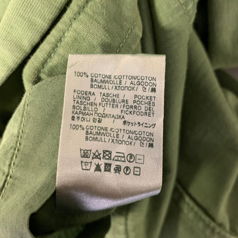 BARENA Size XL Green Cotton Notch Lapel Jacket