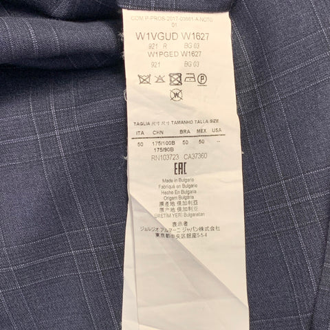EMPORIO ARMANI Size 34 Navy Plaid Wool Slim Tapered Zip Fly Dress Pants
