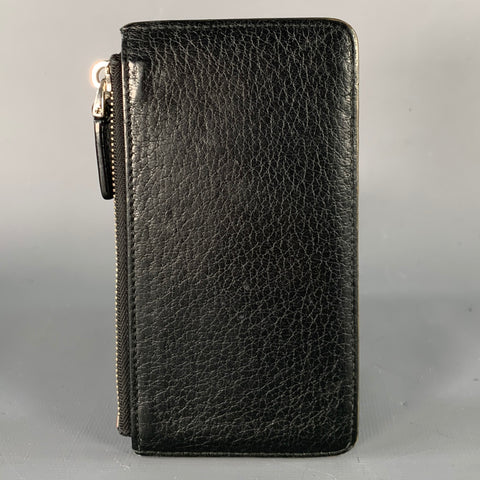 BALLY Black Leather Cardholder Zip Wallet