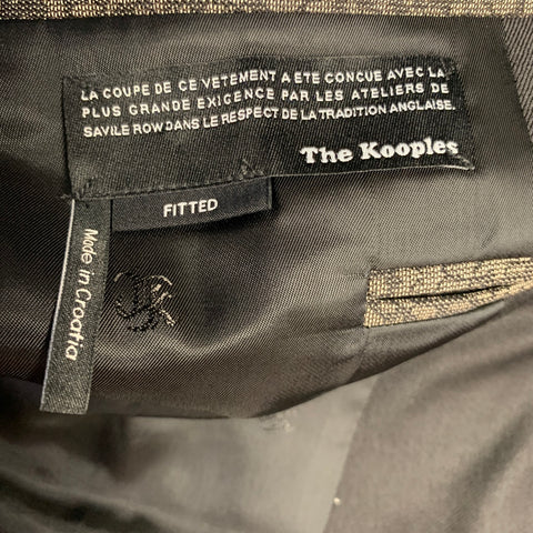 THE KOOPLES Size 38 Grey Black Cotton Blend Peak Lapel Sport Coat