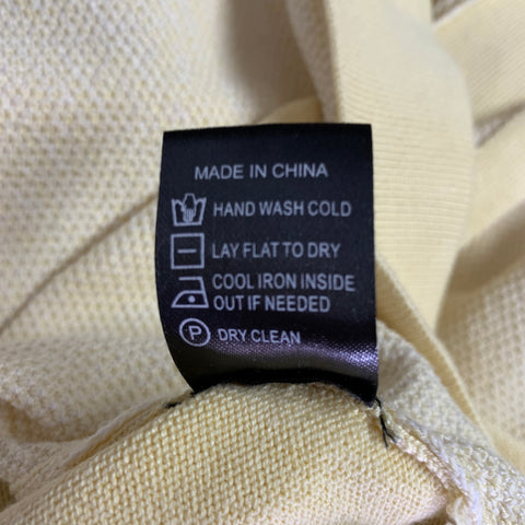 TODD SNYDER Size M Yellow Textured Silk Cotton Short Sleeve Shirt