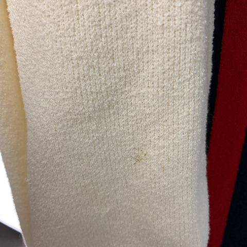 GUCCI Talla XS Bata con cinturón de rizo con cuentas, color crema, rojo y azul
