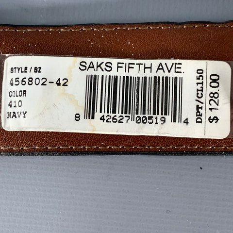 SAKS FIFTH AVENUE Size 42 Navy Suede Belt