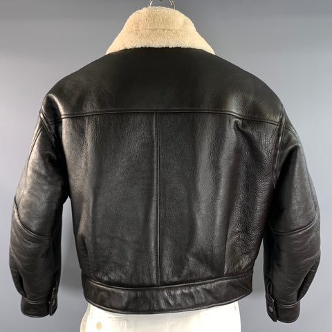 ACNE STUDIOS Size XL Brown Cream Leather Jacket