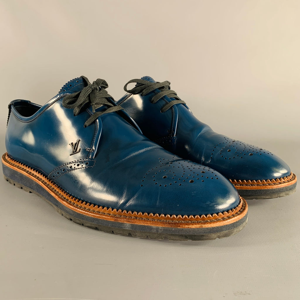 LOUIS VUITTON Size 9.5 Royal Blue Perforated Leather Lace-Up Shoes – Sui Generis Designer Consignment