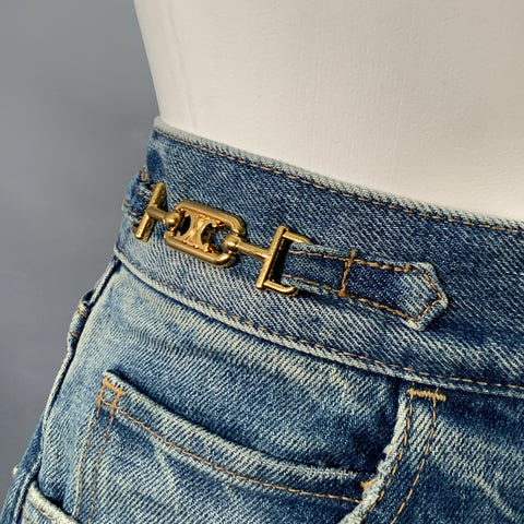 CELINE Size 29 Blue Denim Zip Fly Jeans