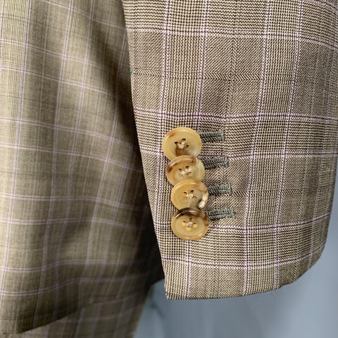 DUNCAN QUINN Chest Size 40 Brown light brown & purple Tartan Wool 32 31 Suit