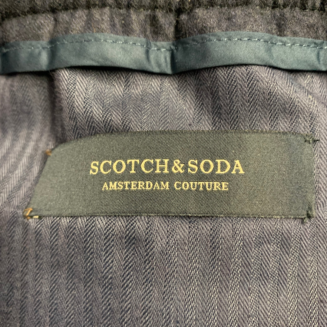 SCOTCH AND SODA Size 31 Navy Blue & Orange Stripe Virgin Wool Casual Pants