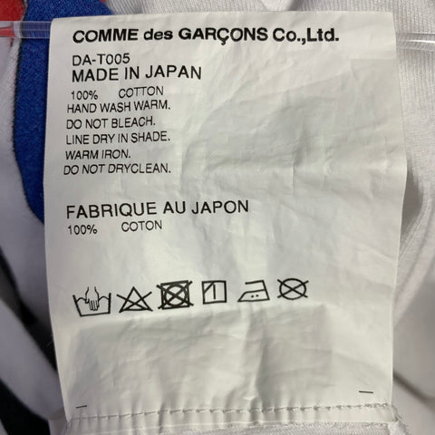 COMME des GARCONS Size M White Multi Color Color Block Cotton T-shirt