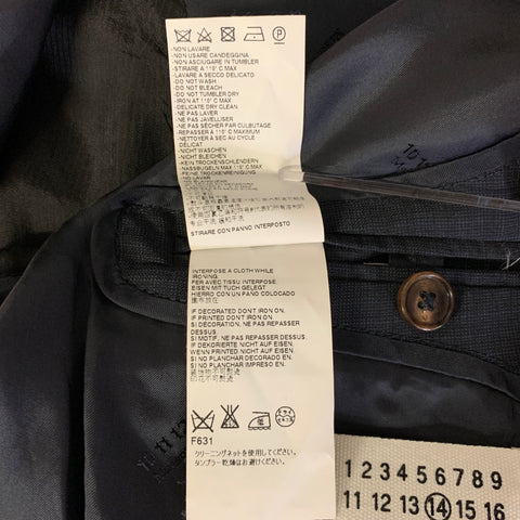MAISON MARGIELA Size 42 Grey Blue Plaid Wool Notch Lapel Sport Coat