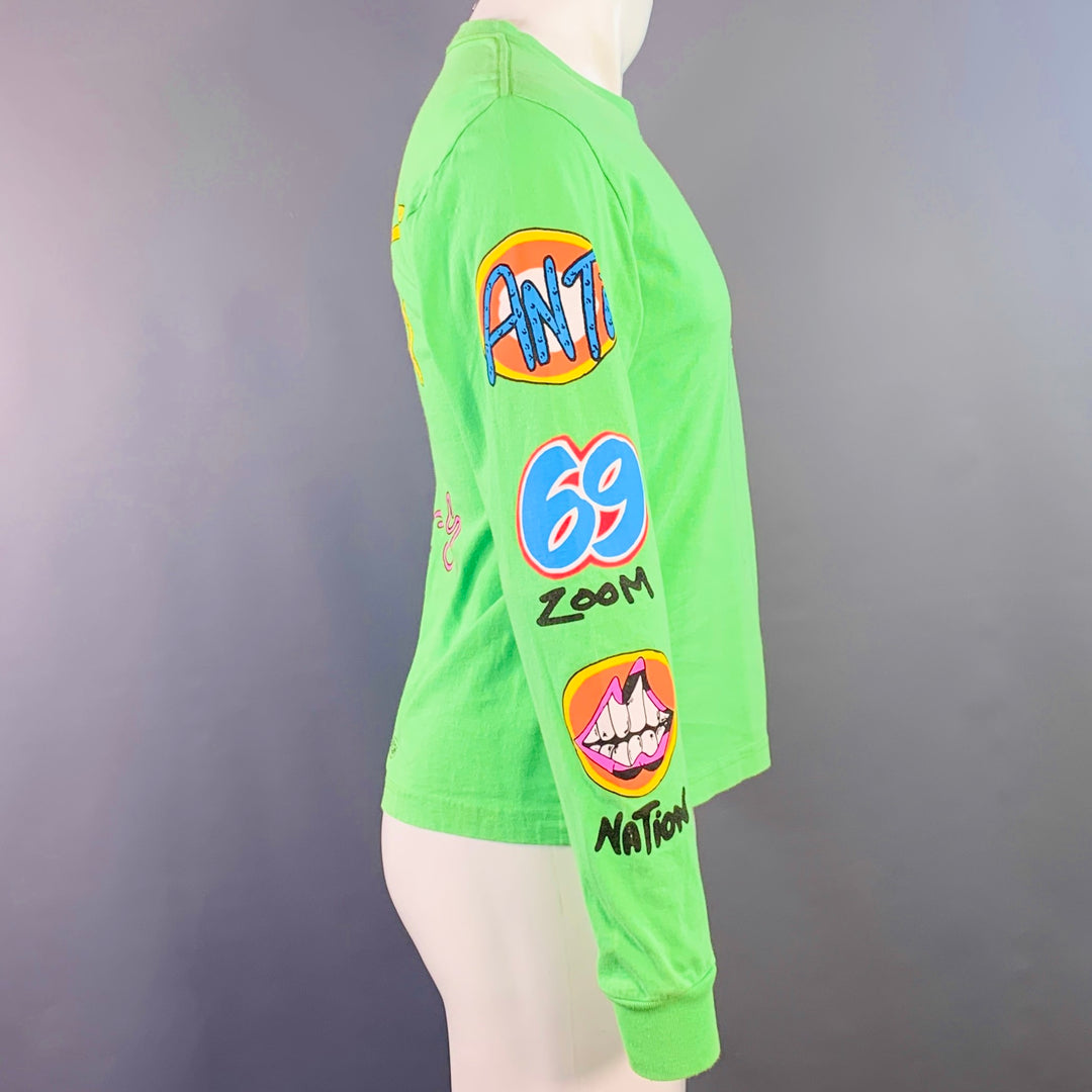 CHROME HEARTS Size S Sex Records Green Graphic Cotton Long Sleeve T-shirt