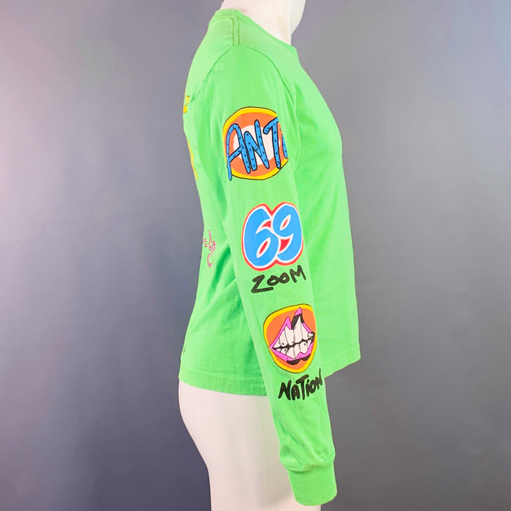 CHROME HEARTS Size S Sex Records Green Graphic Cotton Long Sleeve T-shirt