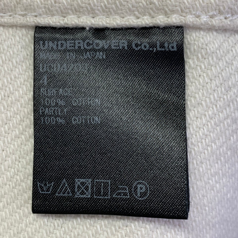 UNDERCOVER Size XL White Red Twill Cotton Contrast Trim Chore Jacket