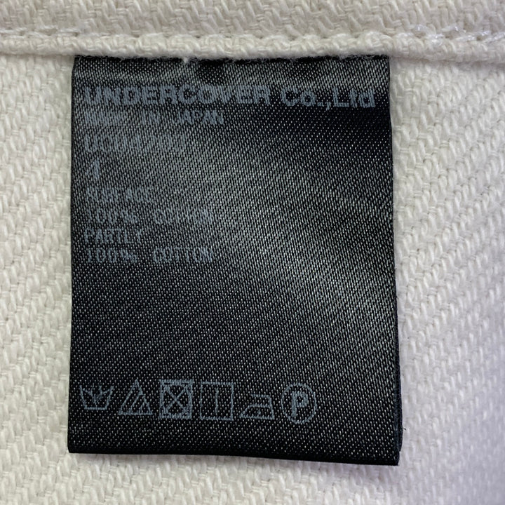 UNDERCOVER Size XL White Red Twill Cotton Contrast Trim Chore Jacket