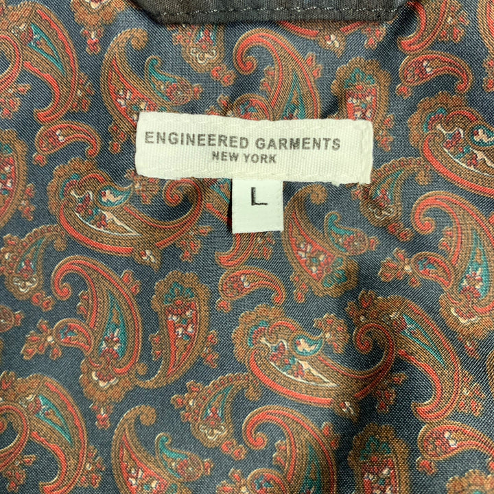 ENGINEERED GARMENTS Size L Black Blue Marbled Cotton Chore Jacket