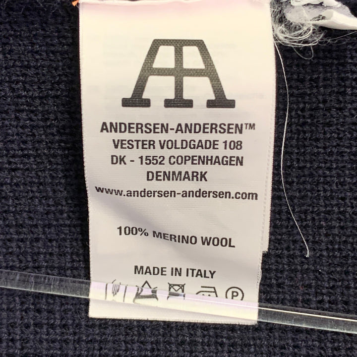 ANDERSEN-ANDERSEN Size XXL The Peacoat Navy Waffle Knit Merino Wool Coat