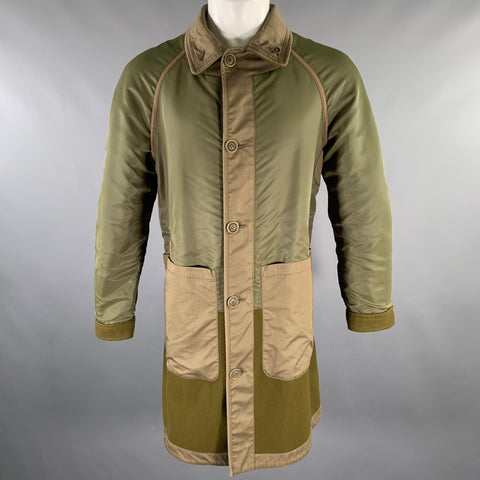 BURBERRY Size S Green Solid Wool Reversible Coat