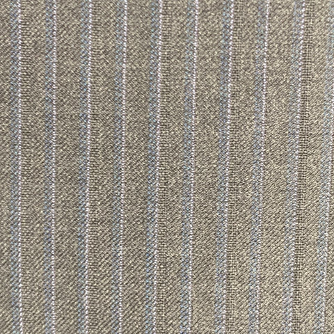 TAILO RED Size 40 Grey Light Blue Pinstripe Wool Single Breasted Suit