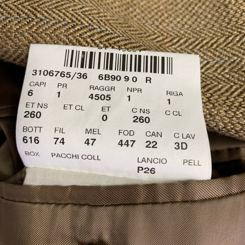 POLO by RALPH LAUREN Size 40 Khaki Herringbone Notch Lapel Sport Coat