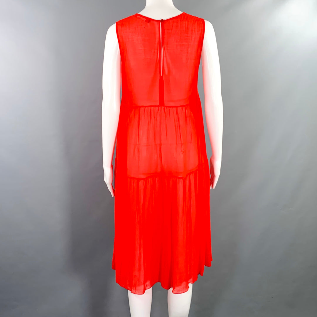 MAX MARA Size M Red See Through A-Line Dress Sui Generis Designer Consignment MAX MARA Size M Red See Through A-Line Dress Sui Generis Designer Consignment