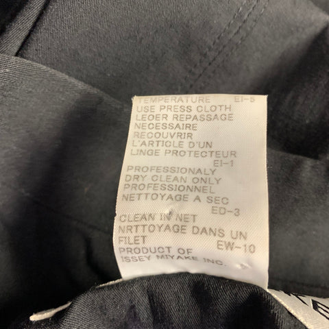 ISSEY MIYAKE Size L Black Nylon Blend Single Breasted Collarless Jacket