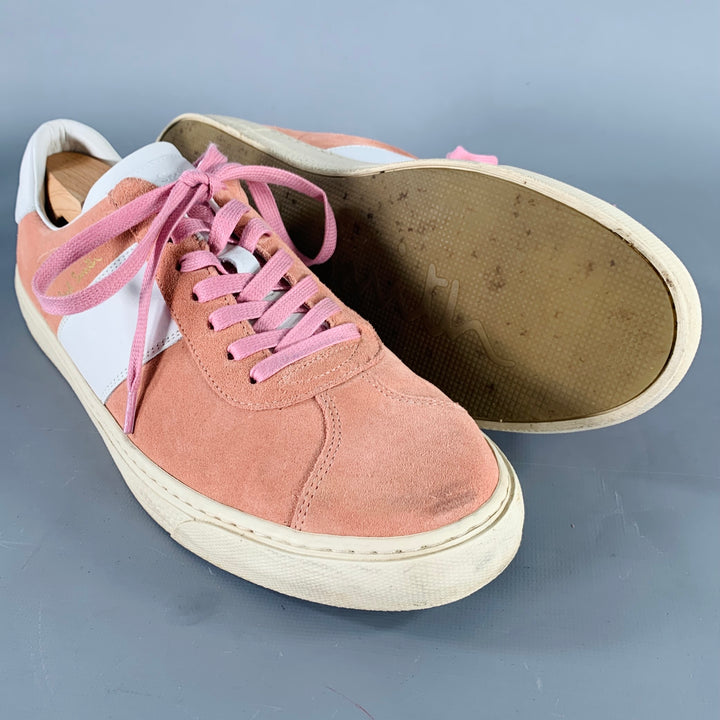 PAUL SMITH Size 9 Levon Pink White Suede Leather Low Top Sneakers