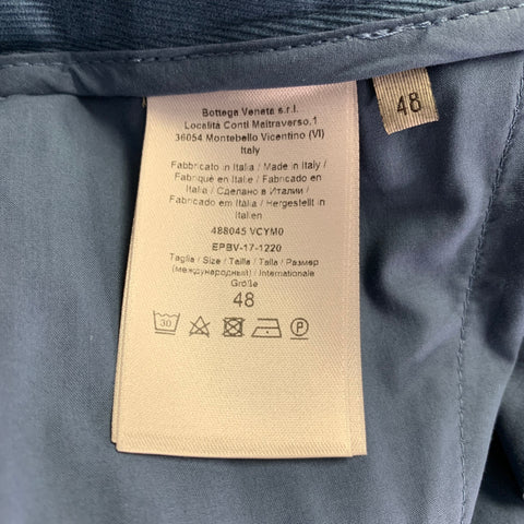 BOTTEGA VENETA Size 32 Blue Twill Cotton Blend Cuffed Casual Pants