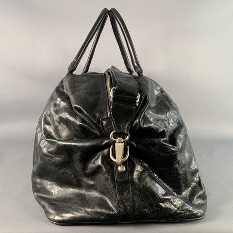MOORE & GILES Black Leather Duffle Bag