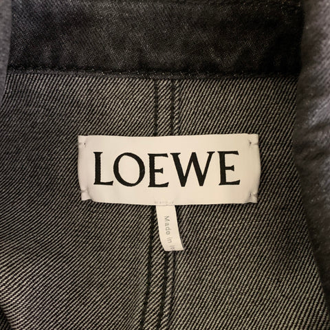 LOEWE Size 34 Grey Patch Cotton Chore Jacket
