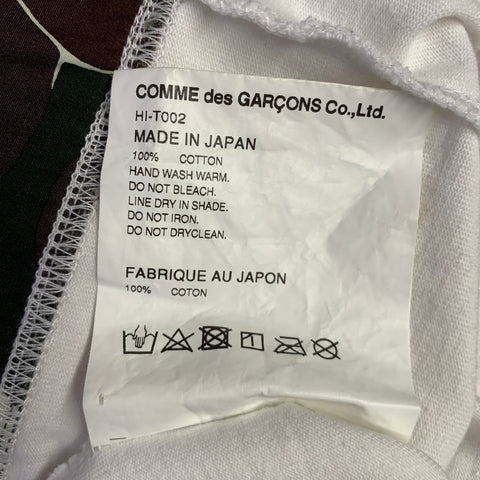 COMME des GARCONS HOMME 2021 Size XL White Green Mixed Fabrics Cotton T-shirt