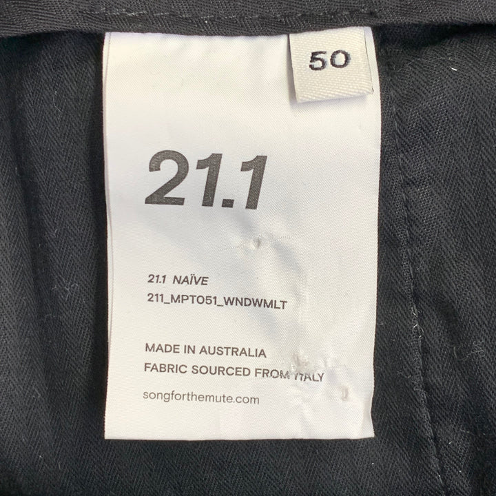 SONG FOR THE MUTE SS21 NAIVE Size 34 Beige Grey White Cotton Blend Tapered Casual Pants