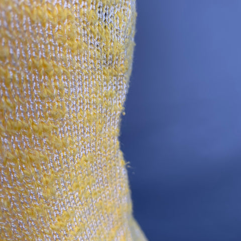 COURREGES Vintage Size S Yellow Cotton Blend Rib Knit Turtleneck Sleeveless Casual Top