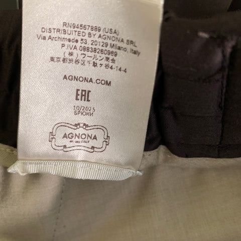 AGNONA Size 34 Brown Cotton Elastane Zip Fly Casual Pants