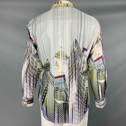 ROBERT GRAHAM Size L Limited Edition Multi Color Print Cotton Long Sleeve Shirt