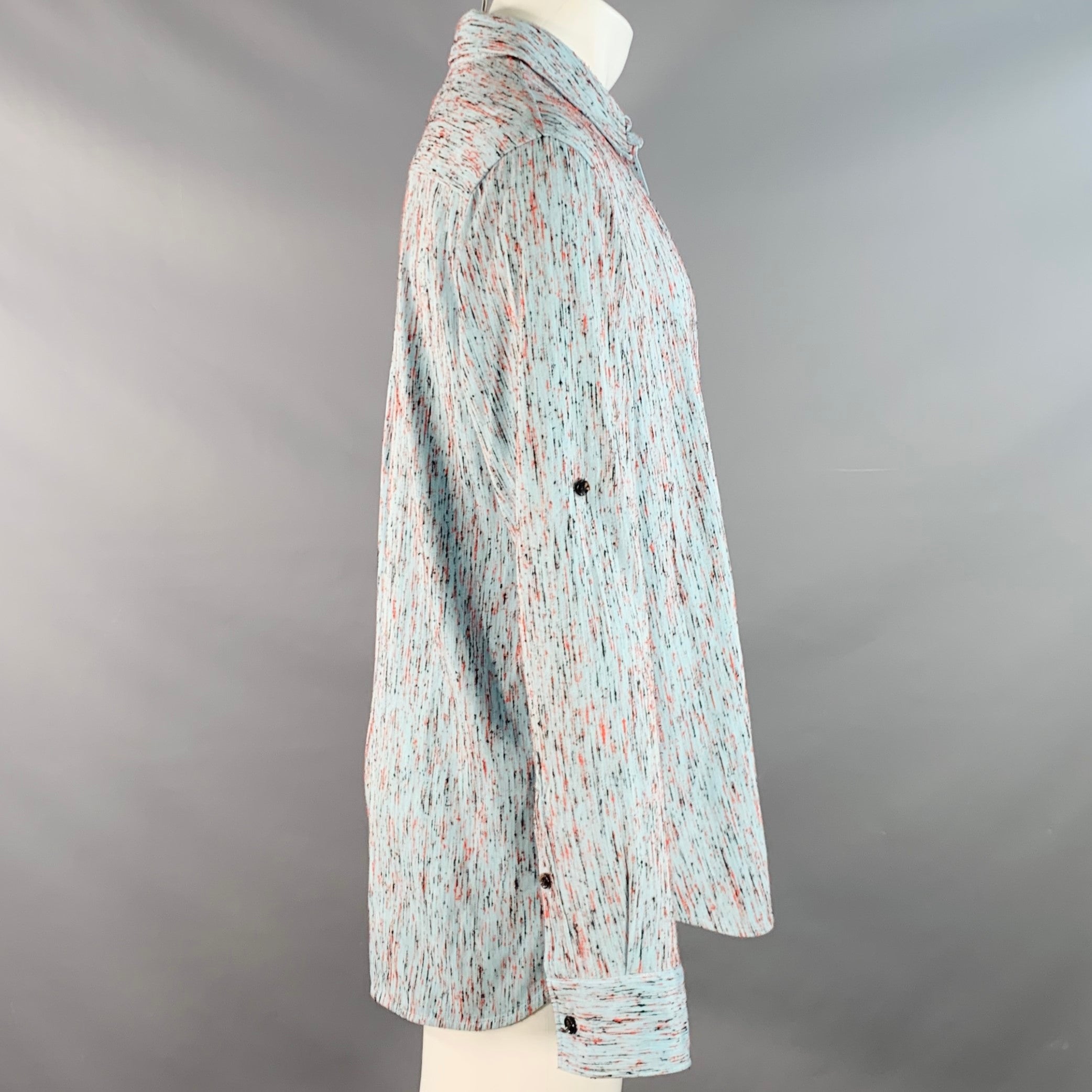 BOTTEGA VENETA 2023 Size M Blue Red Textured Oversized One
