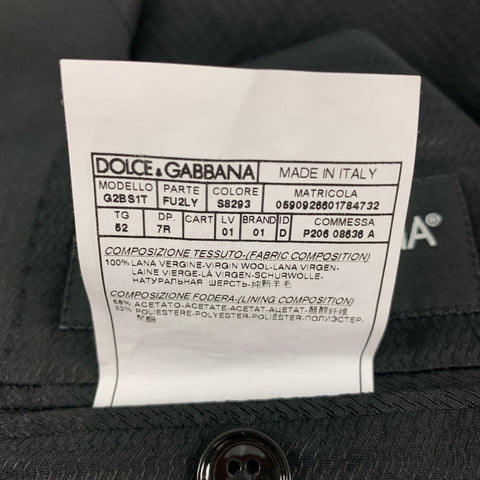 DOLCE & GABBANA Size 42 Grey Charcoal Wool Peak Lapel Sport Coat
