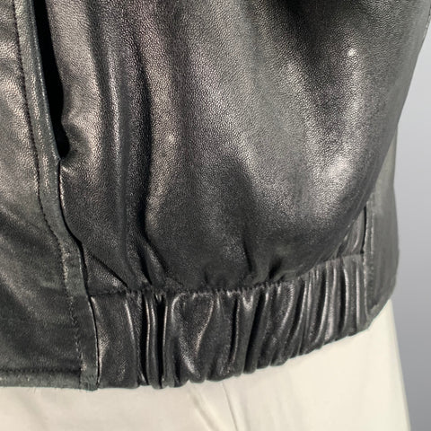 ANDREW MARC Size XL Black Leather Jacket