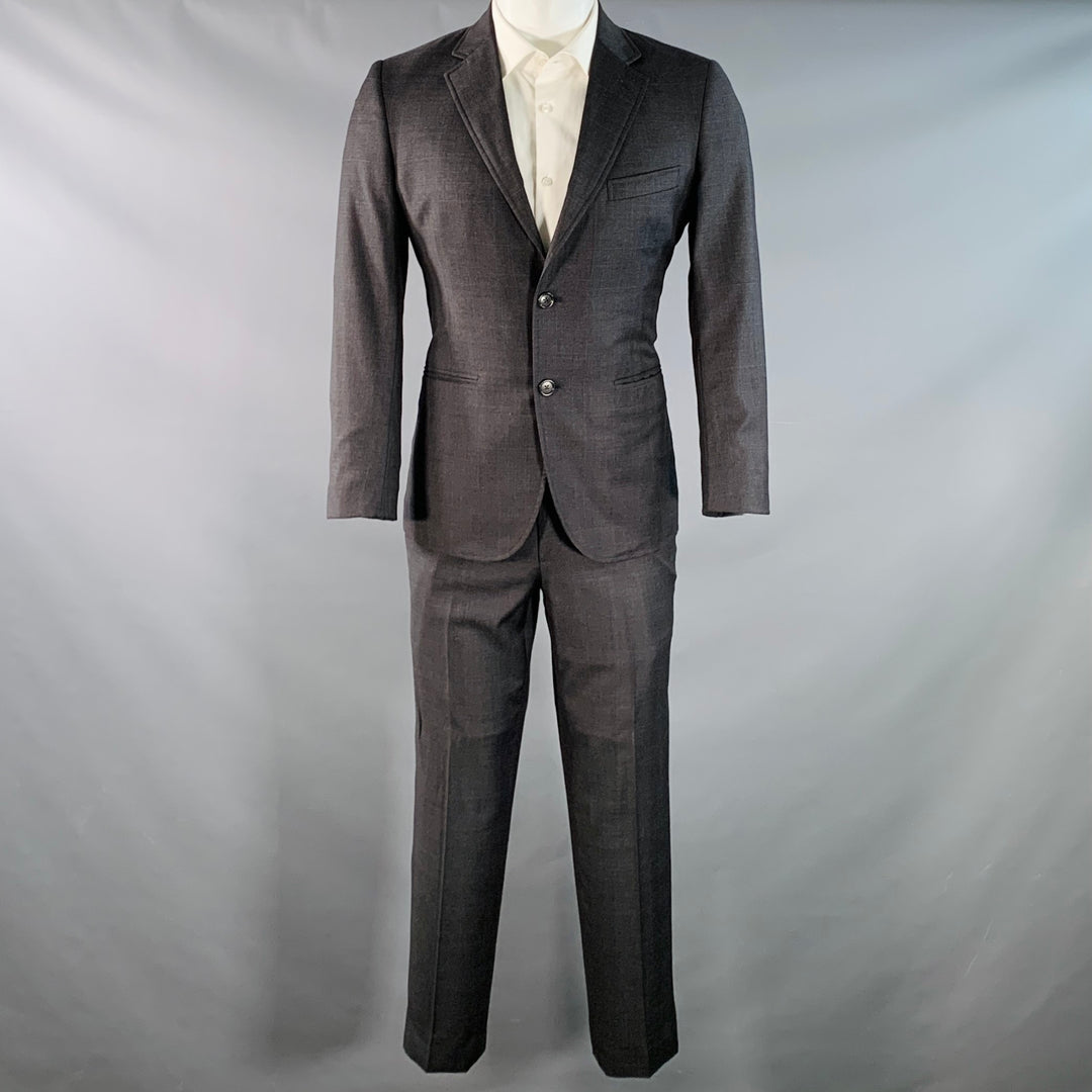 BAND OF OUTSIDERS Size 38 Regular Charcoal Grey Blue Glenplaid Wool Suit