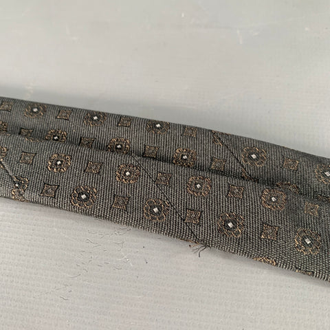 BURBERRY LONDON Grey Dots Silk Twill Tie