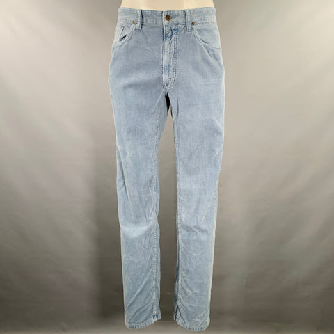 POLO par RALPH LAUREN Taille 36 Pantalon décontracté en velours côtelé de coton bleu poudre