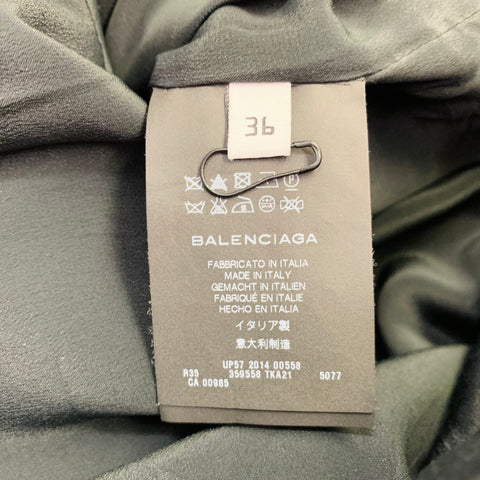 BALENCIAGA Size 4 Black Multi Color Cotton Floral Sleeveless Cocktail Dress